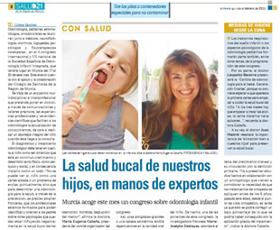 La salud bucal de nuestros hijos, en manos de expertos (reportaje publicado en SALUD 21)
